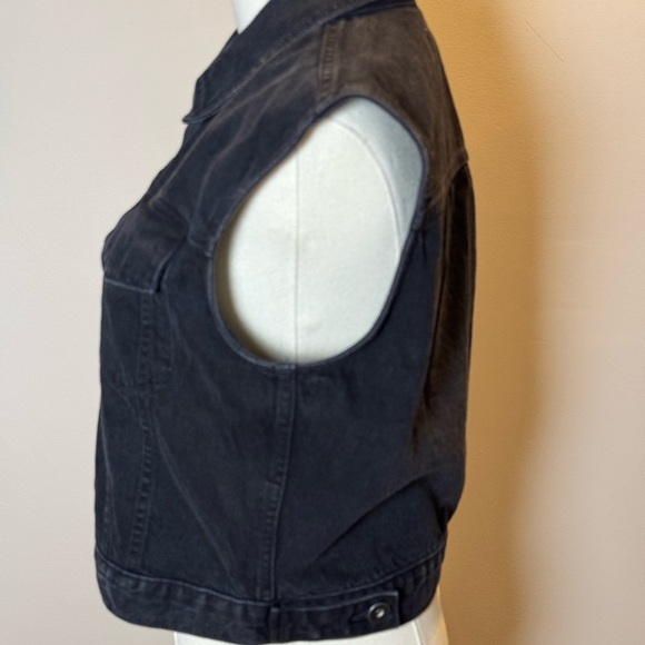 SLVRLAKE Caroline Spread-Collar Black Denim Vest - Size M NWT - Picture 5 of 9